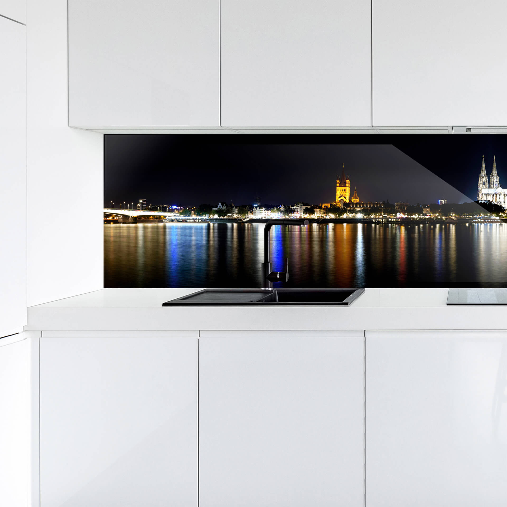 Küchenrückwand | Digitaldruck Skyline Köln Nacht